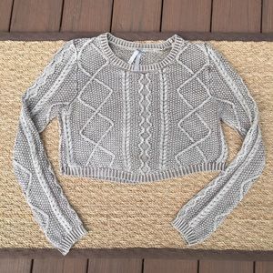 Cropped knit sweater